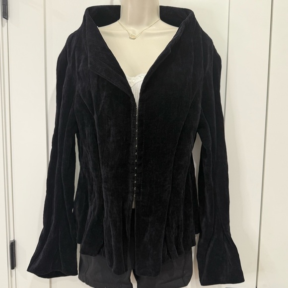 Anett Rostel Black Velvet Jacket Whimsigoth Medium Goth Fairy Grunge Romantic - Picture 2 of 13
